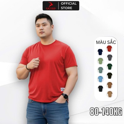 Áo Thun Nam Bigsize 80-140kg AKYOO Cao Cấp, Chất Liệu Cotton Co Giãn, Thoáng Mát - AT TRON