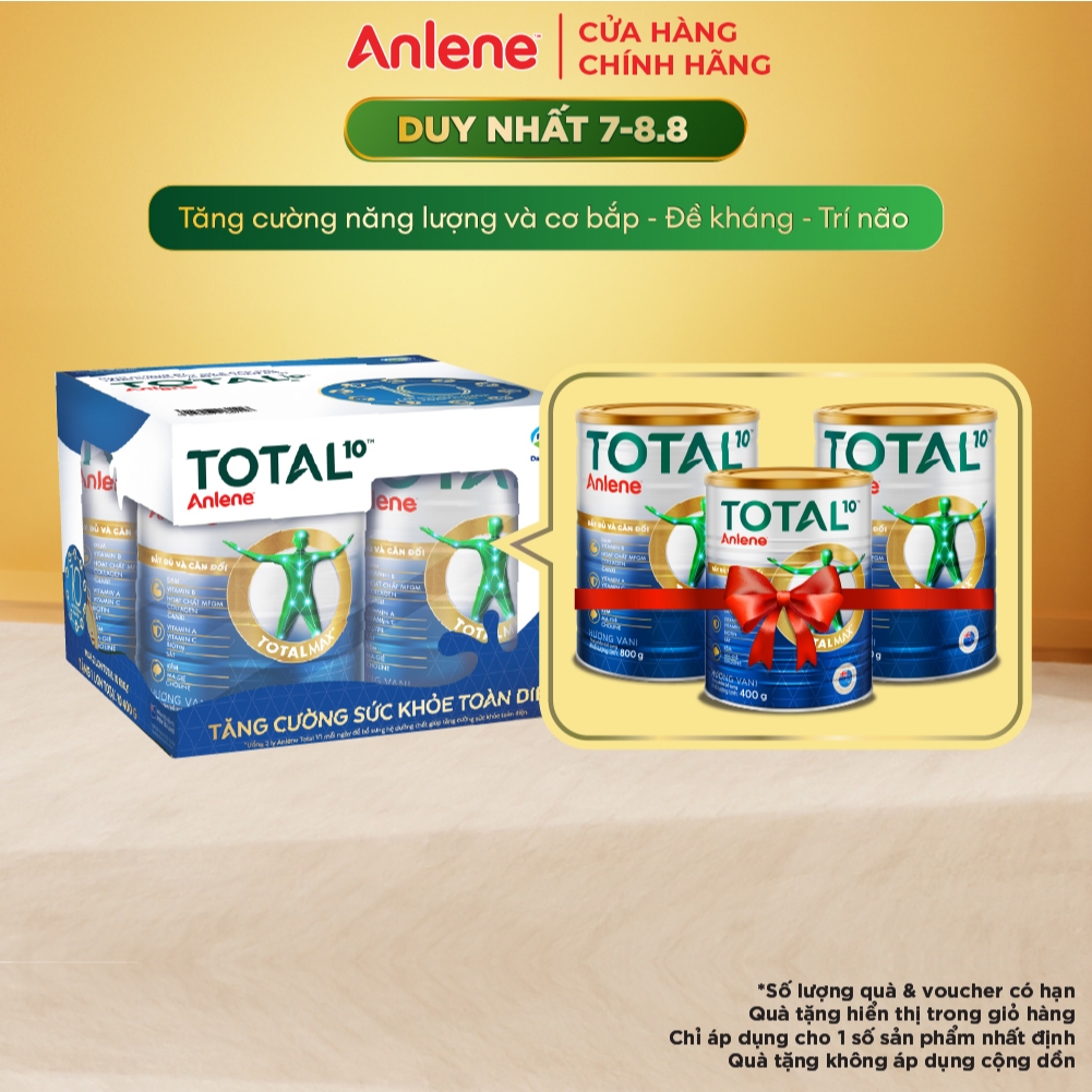 [Tặng 1 lon Anlene Total 10 400g] Bộ quà tặng combo 2 sữa bột bổ sung dinh dưỡng Anlene TOTAL 10 800g/lon