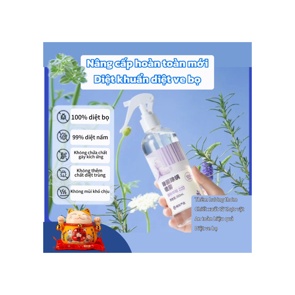 bình xịt diệt bọ rệp Bình xịt diệt bọ ve, bọ rệp, mạt bụi hương đào 300ml sử dụng tới 4000 lần xịt  bình xịt bọ rệp xịt