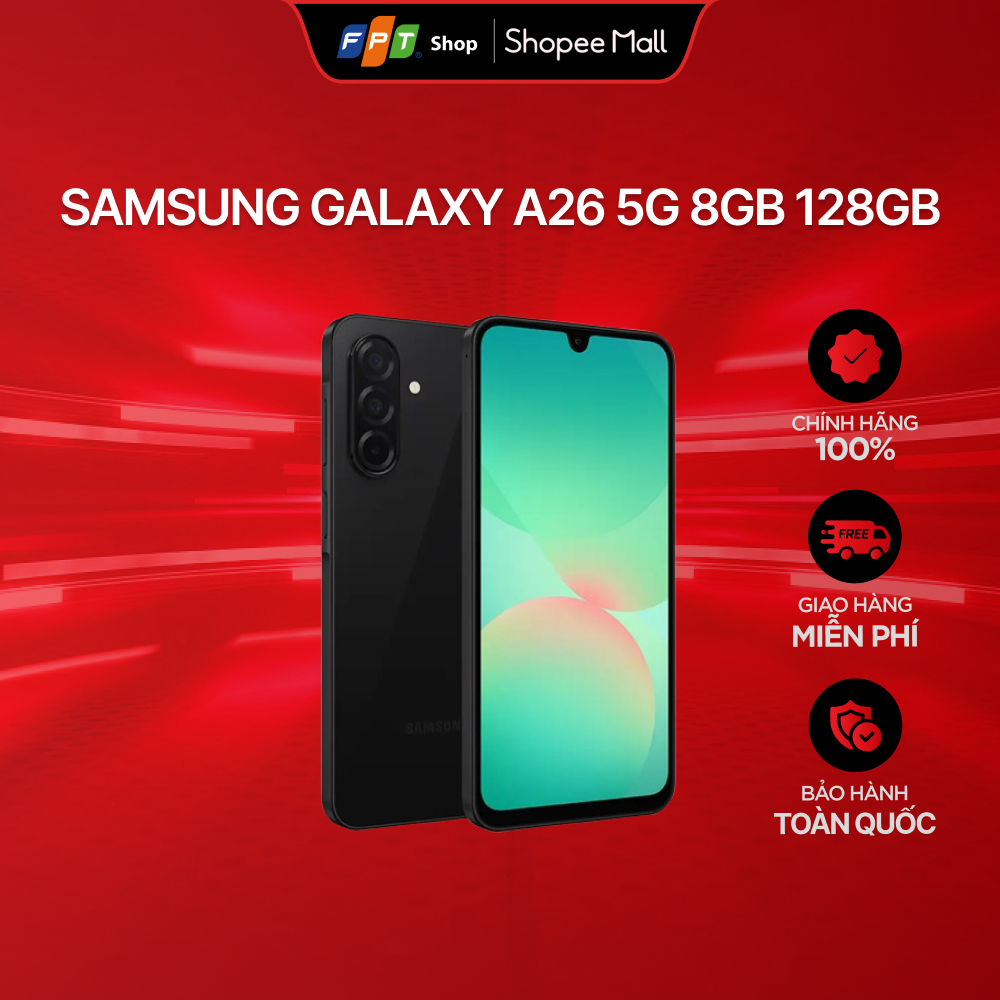 [Kích hoạt BH 01/05/2026] Điện thoại Samsung Galaxy A26 5G 8GB 128GB