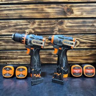  Combo máy khoan chuyên vít AKUZA by KINGLEE 16.8V không chổi than 6 pin 
