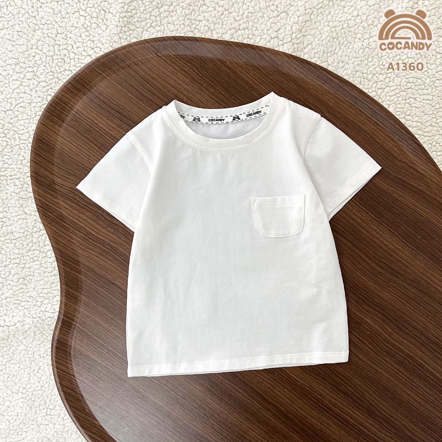 [COCANDY] -Áo cộc cotton trơn basic cho bé mã A1360
