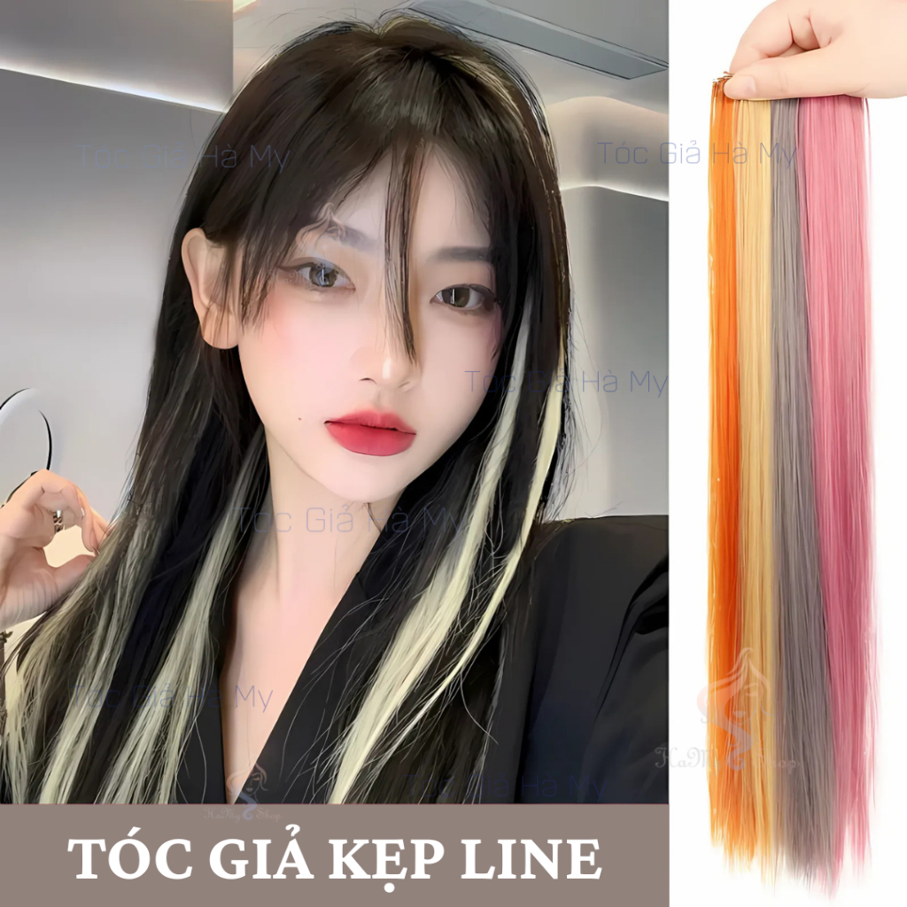 Tóc giả kẹp line đẹp, móc line