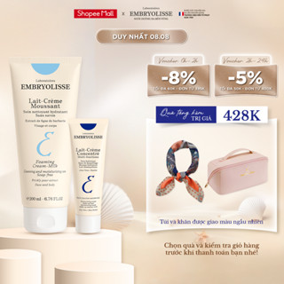 Combo Chăm Da Siêu Tối Giản Unisex Embryolisse Sữa Rửa Mặt 200ml và Kem Dưỡng Ẩm 30ml