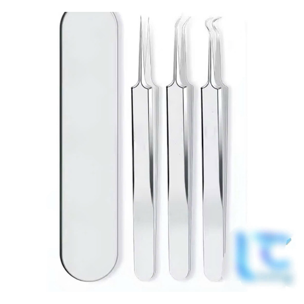Bộ 3 Món, Gắp Mụn Đầu Đen, Mụn Dưới Da Thông Minh Bằng Thép Không Gỉ An Toàn Tiện Lợi .bộ 3 món .4 m