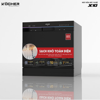 Máy rửa bát Kocher X10 10 bộ mini để bàn - âm tủ sấy khí tươi ptc bảo hành 2 năm chính hãng