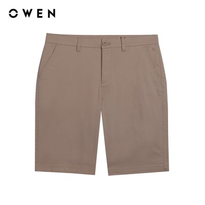 Owen - Quần short Slim Fit SK241385 màu Vàng chất liệu CVC Spandex
