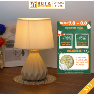 Đèn ngủ để bàn gốm sứ HUTA Light For Life S13 điều chỉnh độ sáng, ánh sáng vàng, bảo hành 24 tháng