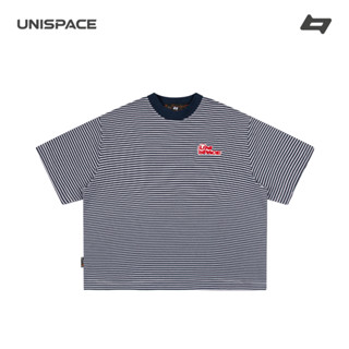 Áo thun local brand cotton sọc thêu By UniSpace tay lỡ form rộng unisex oversize nam nữ Hacktrick