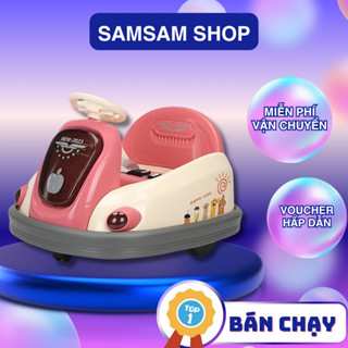 Xe Ô Tô Điện Trẻ Em, Xe Điện Cho Bé Xoay 360 Độ Có Điều Khiển Kèm Nhạc Và Đèn