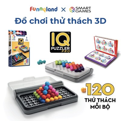 Đồ chơi giải đố SmartGames IQ Pro - Thử thách trí tuệ 2D & 3D giúp bé phát trển tư duy từ 6 tuổi