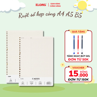 Ruột sổ Klong kẹp còng Dash Caro/Dash Line định lượng 100gsm, giấy refill ruột sổ còng tiện dụng 526