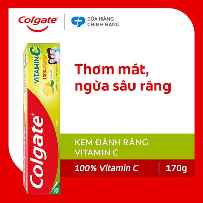 [Quà tặng không bán] Kem đánh răng Colgate Vitamin C thơm mát 170g/ tuýp