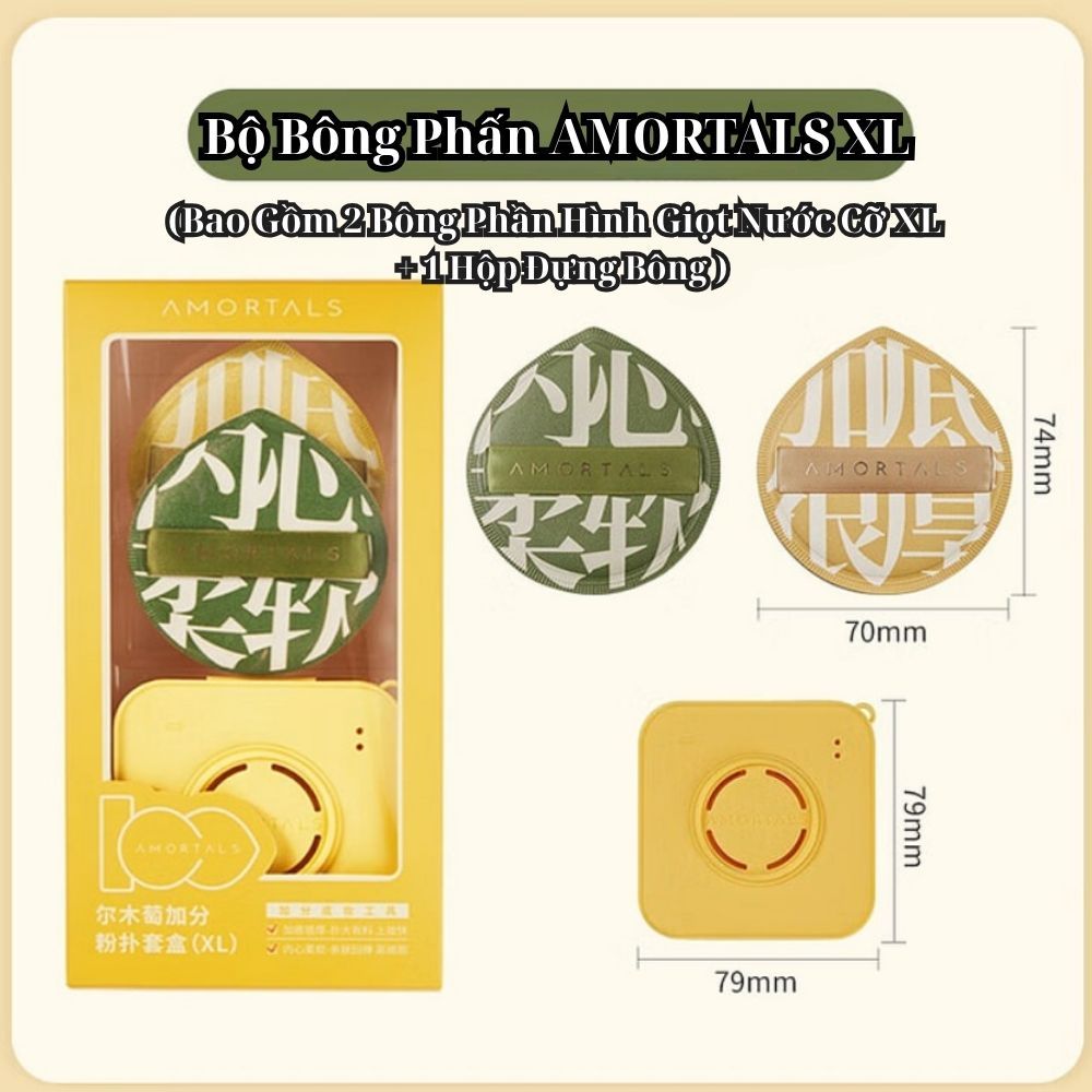 Ảnh 2 của Mút xốp trang điểm AMORTALS Tán đều kem nền, cushion, che khuyết điểm giúp lớp trang điểm mịn màng