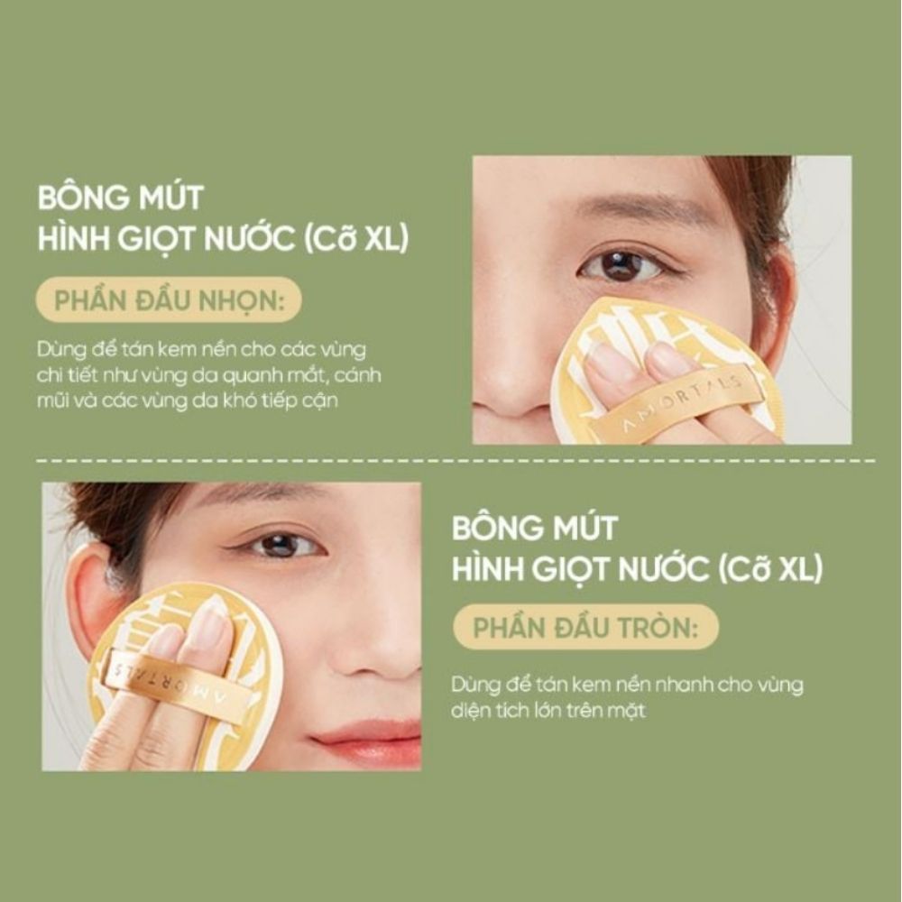 Ảnh 5 của Mút xốp trang điểm AMORTALS Tán đều kem nền, cushion, che khuyết điểm giúp lớp trang điểm mịn màng