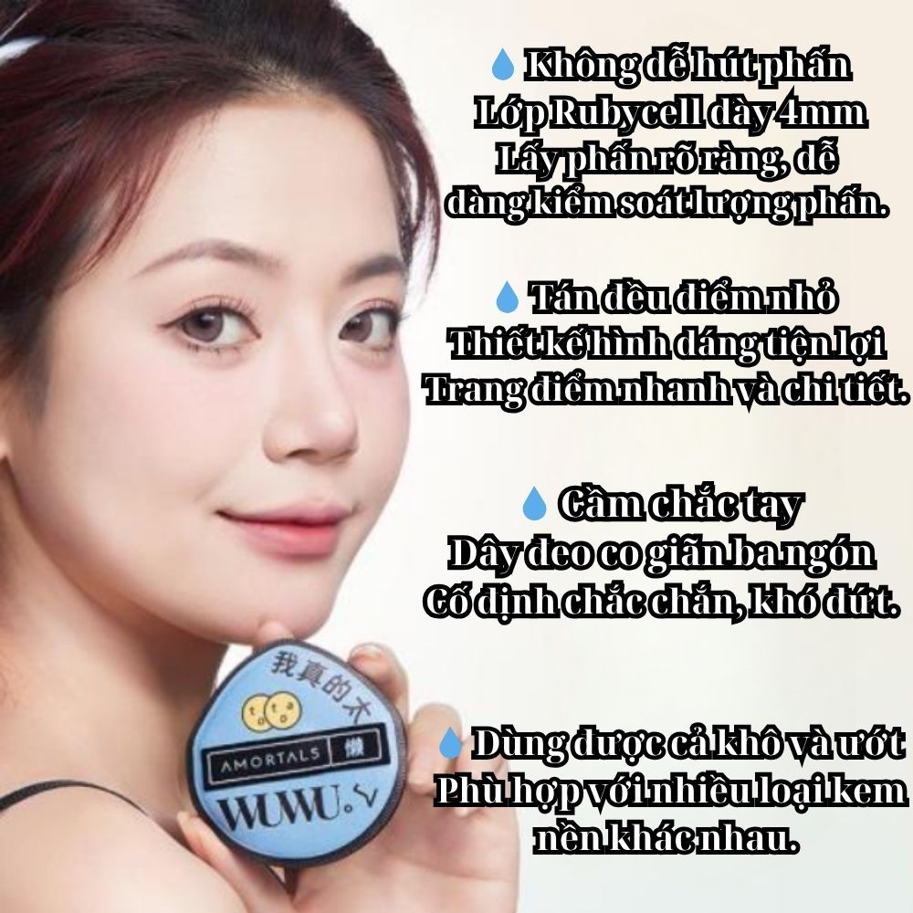 Ảnh 9 của Mút xốp trang điểm AMORTALS Tán đều kem nền, cushion, che khuyết điểm giúp lớp trang điểm mịn màng