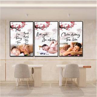BỘ 3 TRANH SPA DƯỠNG SINH, COMBO 3 TRANH FOMEX DÁN TƯỜNG, tặng băng dính