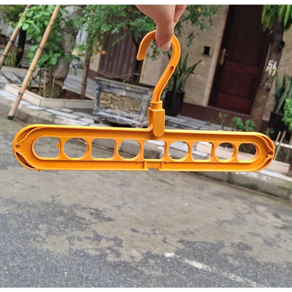 Móc Treo Quần Áo Nhiều Tầng 9 Lỗ Nhựa PVC Cao Cấp Chịu Lực Tốt, Gọn Gàng