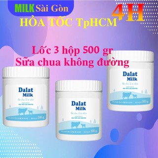  3 Hộp  500gr Hộp  Sữa Chua Ăn Không Đường Đà Lạt Milk  Dalatmilk  