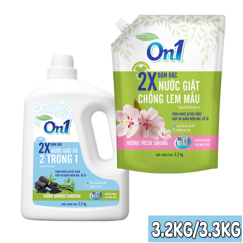 Nước giặt xả cao cấp On1 túi 3.3kg/3.2kg