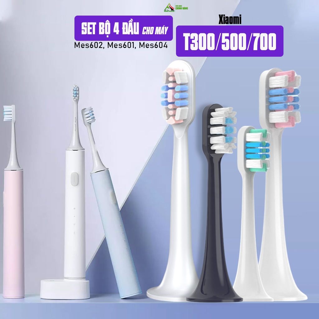 Cho máy Xiaomi T300(Mes602) T500(Mes601) T700(Mes604) Set 2 đầu bàn chải đánh răng điện Minh House