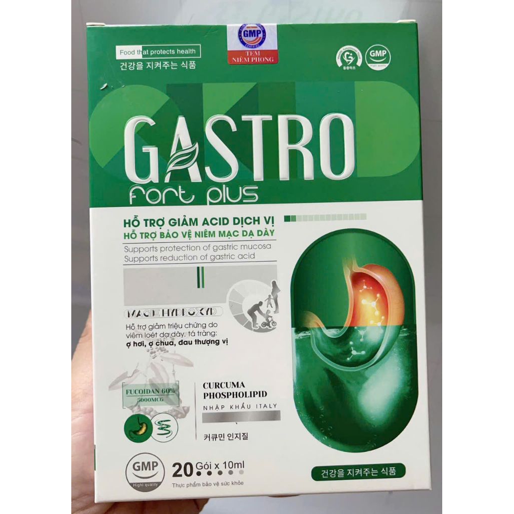 Gel Dạ Dày Gastro Fort Pluss hộp 20 gói Bảo vệ niêm mạc dạ dày , Giảm viêm loét dạ dày , tá tràng...