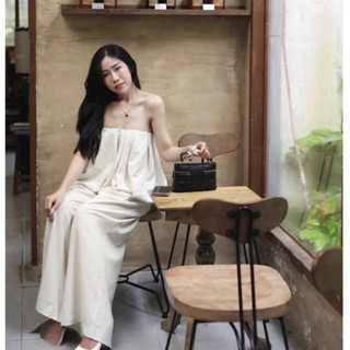  Set áo cup ngực babydoll kèm quần ống rộng cực xinh hở lưng cột nơ tiểu thư nhẹ nhàng nữ tính dễ thương 