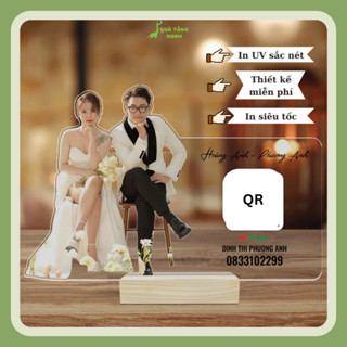 Bảng mica quét mã QR để bàn, in mã qr tài khoản ngân hàng, in hình theo yêu cầu dùng trong tiệc cưới, sinh nhật, bền đẹp