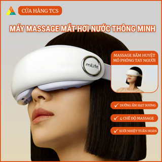 Máy massage mắt bấm huyệt miLife E4 Pro phun sương chườm ấm, 4 chế độ massage