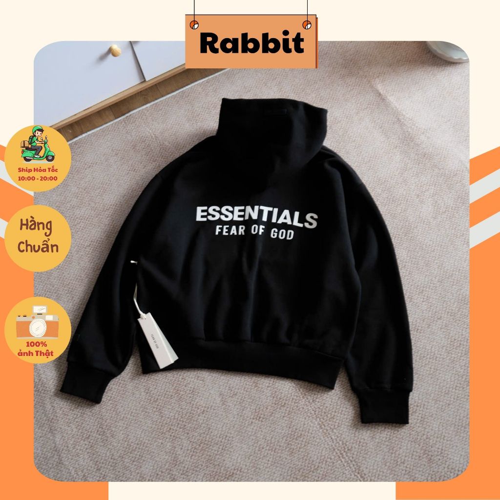 Áo Hoodie Zip Fear Of God Màu Đen Hàng Chính Hãng SP1812238 | Rabbit Authentic