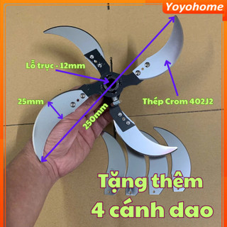 [🚚 Free shipping]Dao xay 4 cánh, xay rau củ cho gà, vịt, chất liệu thép không gỉ Crom 402