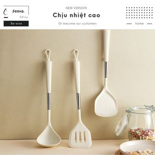  Bộ dụng cụ thìa môi silicon sang trọng chịu nhiệt 320 độ C phới vét bột spatula silicon sang trọng 