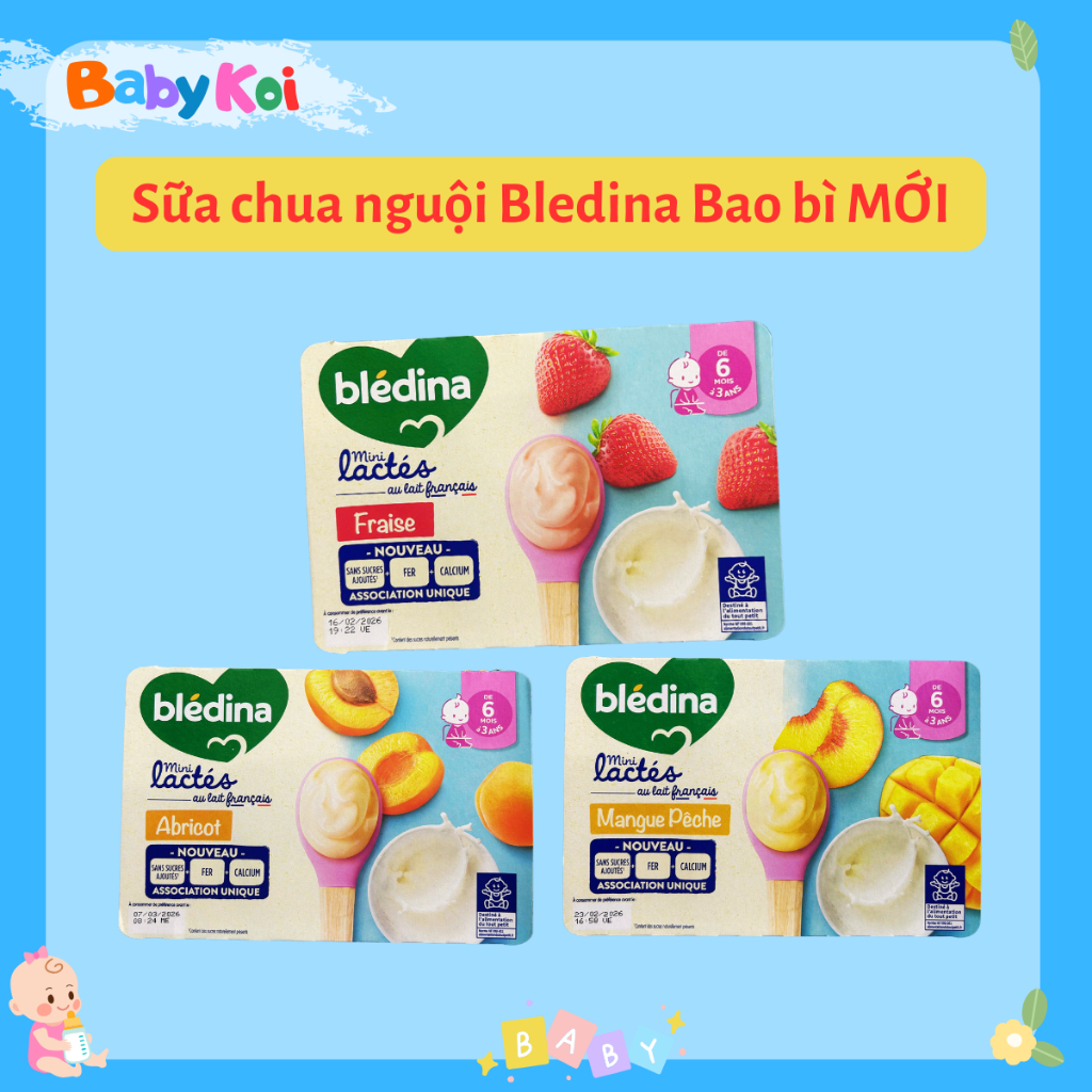 Sữa chua Bledina cho bé từ 6 tháng bao bì MỚI (date 02/2026)