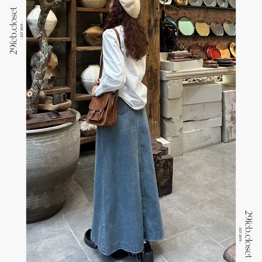Chân Váy Jeans Bò Dáng Suông Dài Lưng Cao Tua Rua Gấu Thời Trang Hàn Quốc - 29feb.closet - CV43 | BigBuy360 - bigbuy360.vn