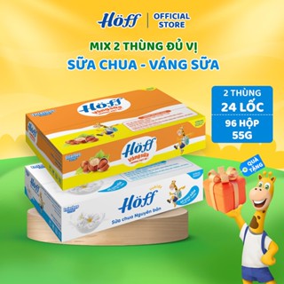 Combo 2 Thùng Mix Sữa chua Hoff và Thùng váng sữa/ cháo sữa/ organic (96hộp - 55g)