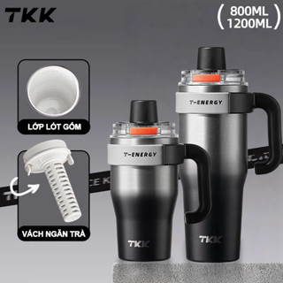 Ly Giữ Nhiệt 1 Lít Cao Cấp Có Ống Hút Cốc Giữ Nhiệt LỚP LÓT GỐM Inox 316 Có Tay Cầm Có Lưới Lọc Trà