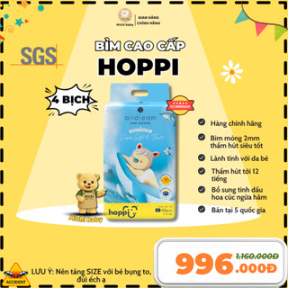1 Thùng 4 Bịch Bỉm Singapore Cao Cấp Hoppi Airdream Siêu Mềm Mỏng 2mm - MC792