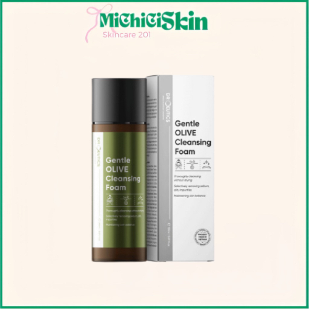 [MICHICI Skin] Sữa Rửa Mặt DrCeutics Olive Tạo Bọt Mịn Làm Sạch Sâu SRM Dr Ceutics Loại Bỏ Bã Nhờn D