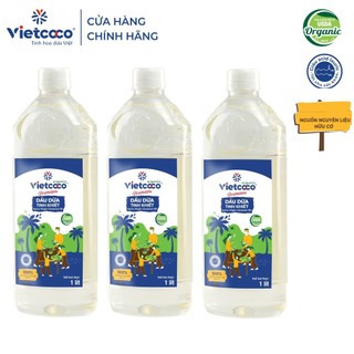 Dầu dừa Tinh Khiết Organic nguyên chất Vietcoco 250ml-1Lít / Tặng vỏ chai nhựa xịt