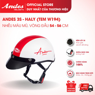   Official  Mũ Bảo Hiểm Andes 3S-HALY tem W194 Kiểu Nửa Đầu Hoa Văn Hiện Đại Nhiều Màu Sắc 