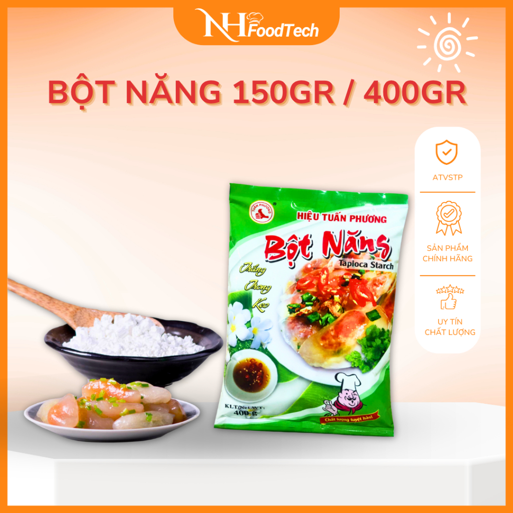 [100gr/400gr] Bột năng hiệu Tuấn Phương - Bột làm bánh bột lọc, nấu chè tạo độ dai trong suốt