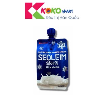 Kem túi tuyết sữa Seoleim Milk Shake Lotte Hàn Quốc 160ml