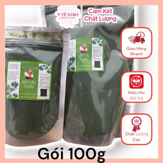 Bột tảo xoắn 100g nguyên chất đắp mặt giúp trẻ hóa trắng da, ngừa mụn nám, mờ thâm sạm tàn nhang ( gói 100g )