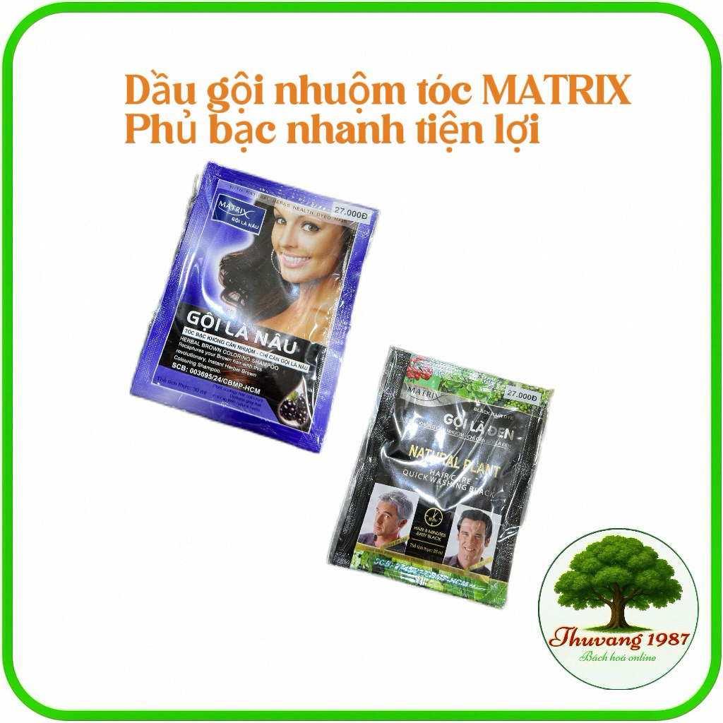 Dầu gội nhuộm MATRIX gội là đen /nâu phủ bạc an toàn tiện lợi (1 gói)