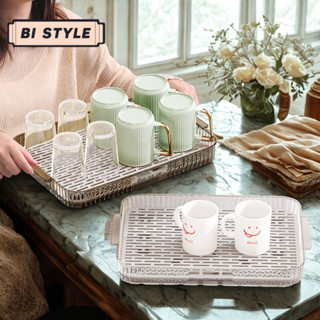 Khay Úp Cốc Hai Lớp Trong Suốt Thiết Kế Tinh Tế Sang Trọng, Giá Úp Cốc Chất Liệu PP Chịu Nhiệt Tốt