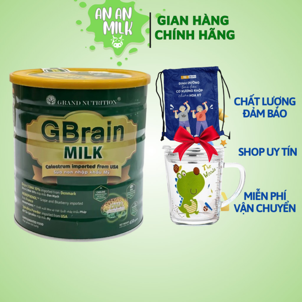 Sữa tảo trí não GBrain Milk giúp phát triển toàn diện não bộ toàn diện cho trẻ - Hộp 650g