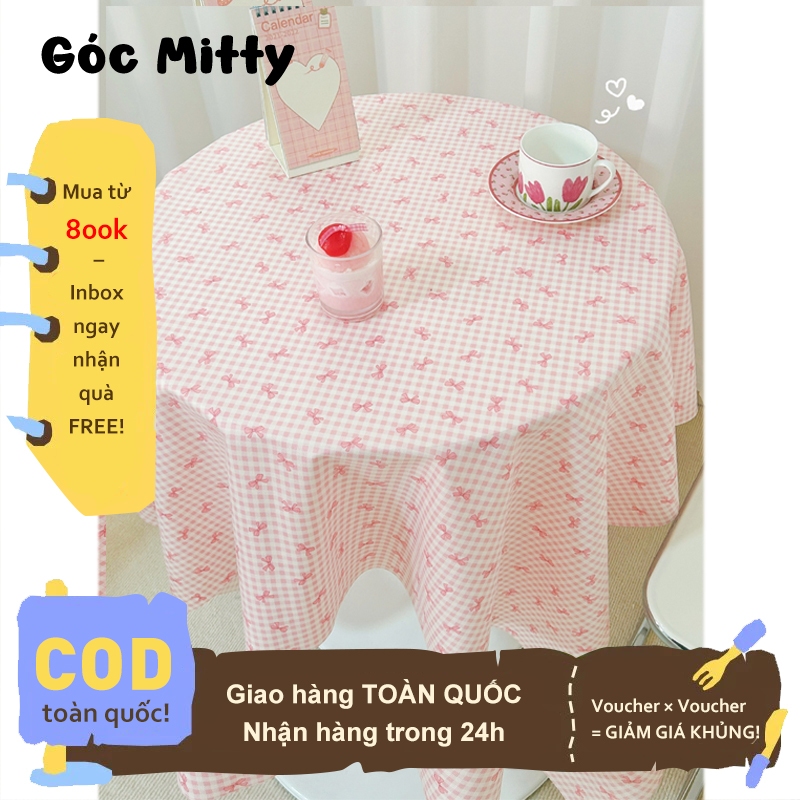 Góc Mitty✨Khăn trải bàn hoa nhỏ dễ thương120x120cm - Vải nỉ ngắn phong cách Hàn Quốc cho ký túc xá120*120cm