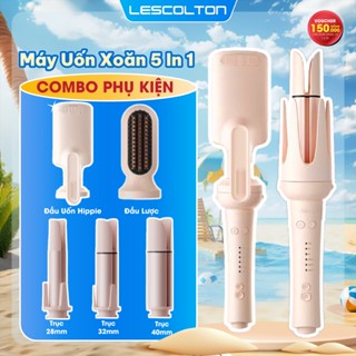 Dụng cụ chăm sóc tóc Nữ Lescolton, máy uốn tóc xoăn tự động 3 trục thay đổi đường kính uốn 28mm, 32mm 40mm và 1 đầu lược