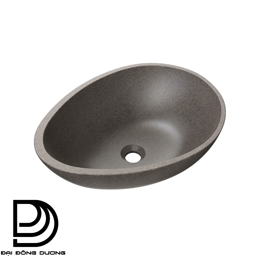 CHẬU RỬA LAVABO ĐẶT BÀN – CAO CẤP – MÀU XÁM – DÁNG OVAL – COSO