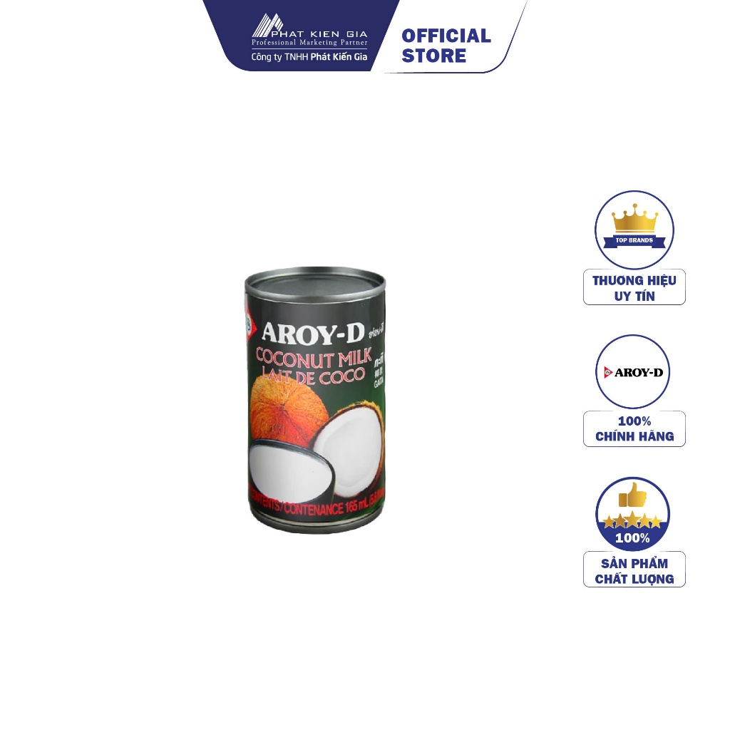 Nước Cốt Dừa Aroy-D 165ml - Nhập Khẩu Thái Lan | Aroy-D Coconut Milk 165ml